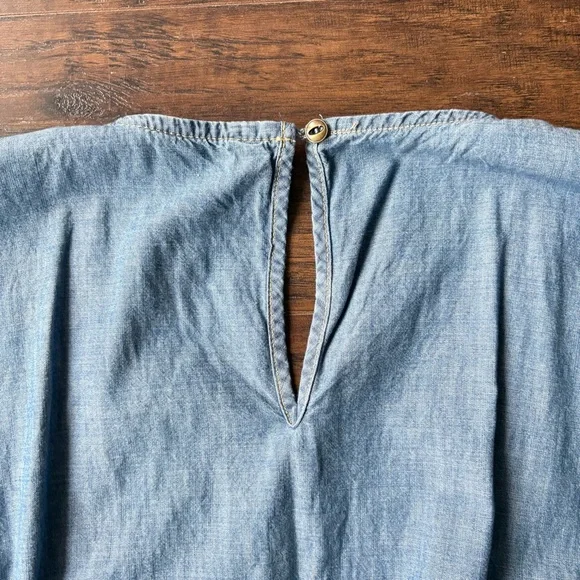 Lauren Ralph Lauren Blue Belted Chambray Wrap Jumpsuit - Picture 14 of 16